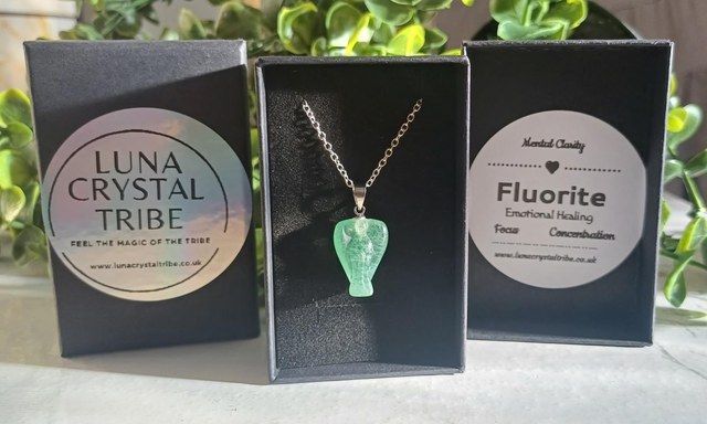 Green Fluorite Angel Necklace