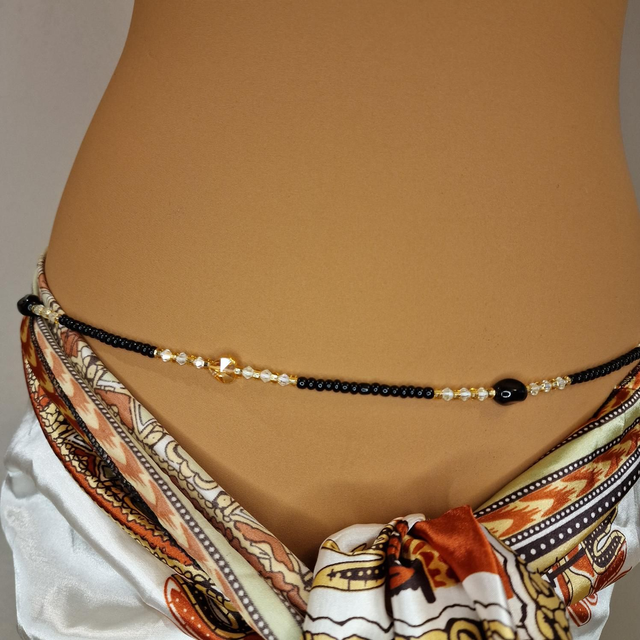 Waist Beads Designer "Black Gold"