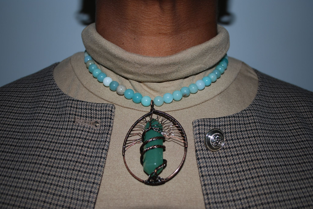 Collier en amazonite et aventurine verte