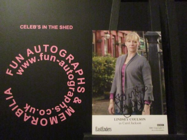 Lindsey Coulson (Carol Jackson) Authentic Autographed EastEnders 6x4 Cast Card