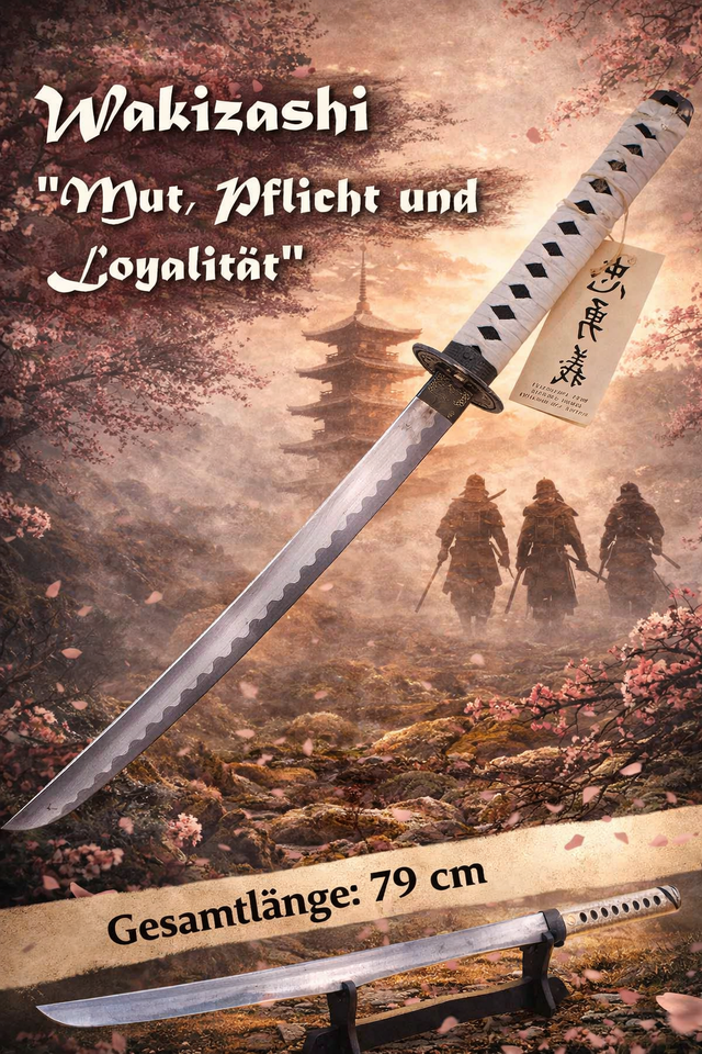 NEU Samurai Wakizashi Katana Schwert 79 cm für Japan Cosplay Manga Anime Fans & Sammler