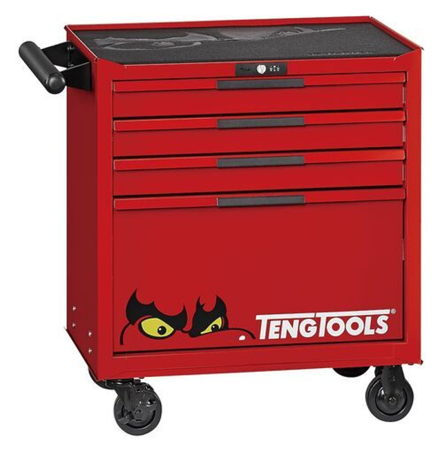 26" PRO35™ low roller cabinet 4 drawers red TSW26R4L