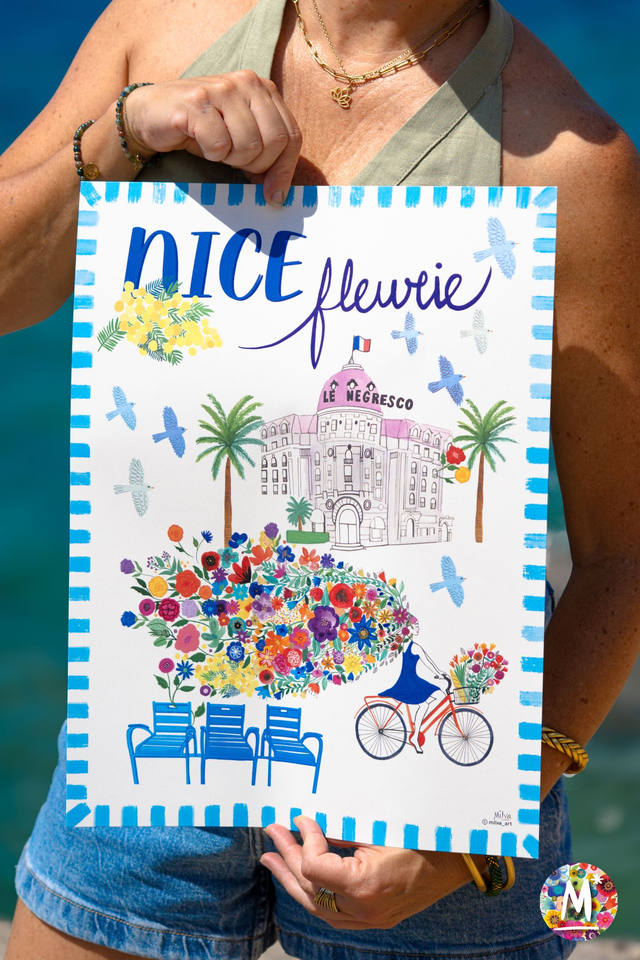 AFFICHE NICE FLEURIE
