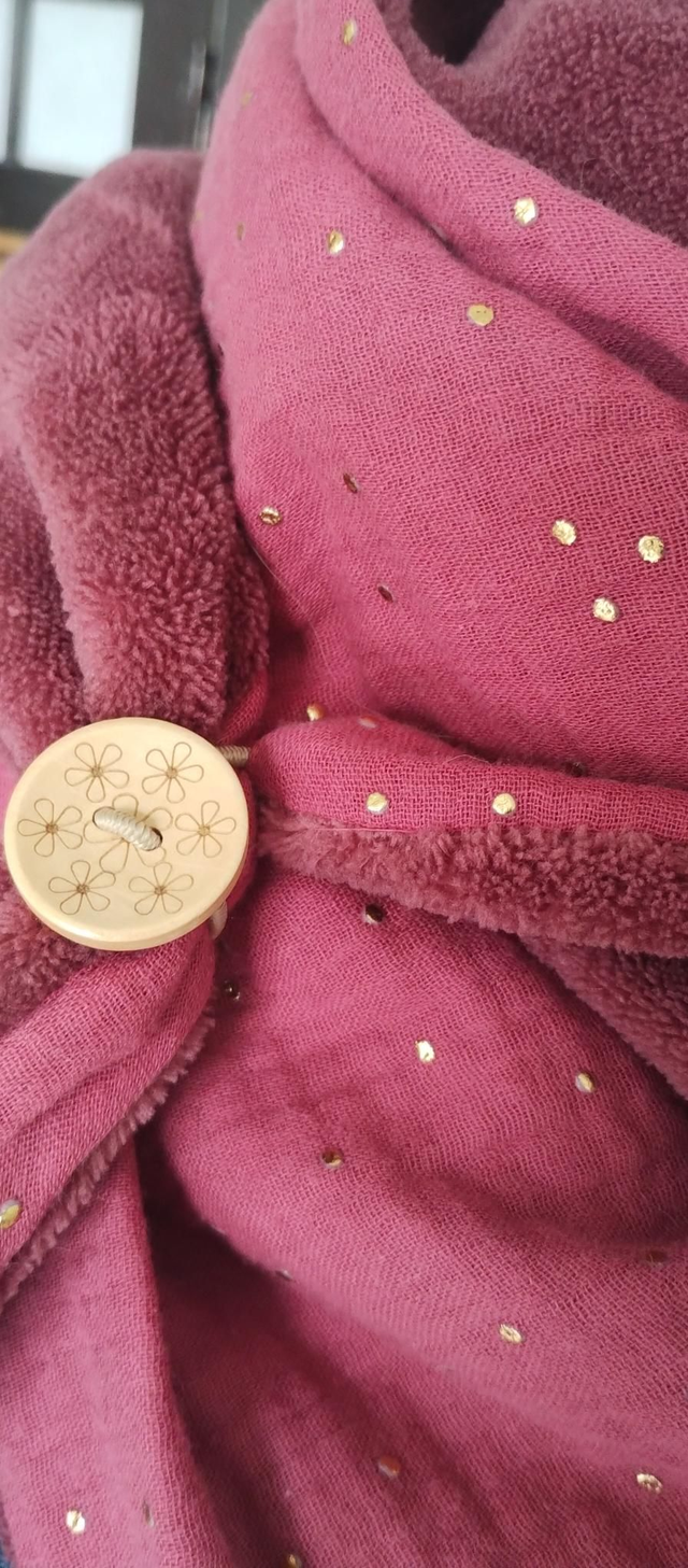 Écharpe chèche DOUDOU/Double gaze vieux rose