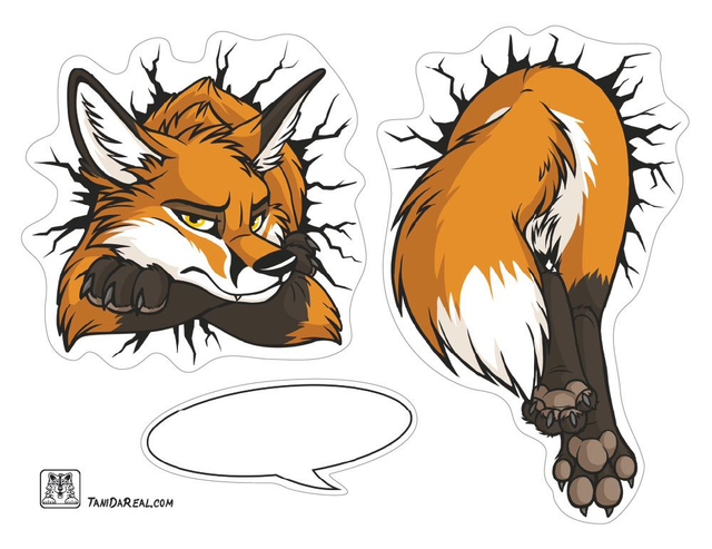 STUCK Grumpy Fox Sticker