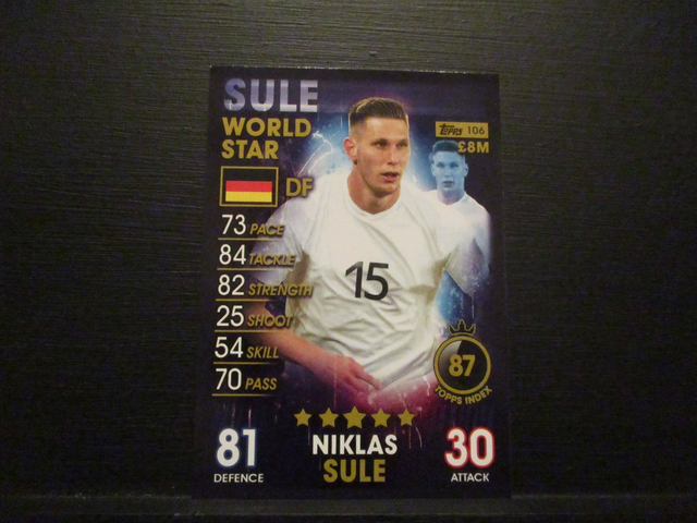 Niklas Sule - World Star Match Attax 101 Original Trading Card