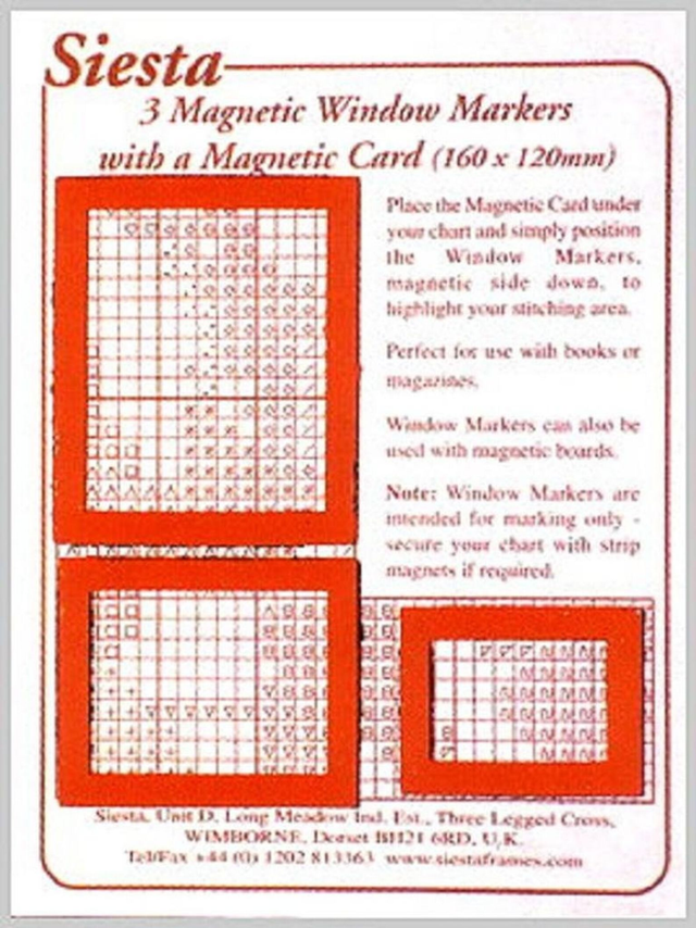 Siesta Frames LTD - 3 Magnetic Window Markers with magnetic card (160 x 120mm)