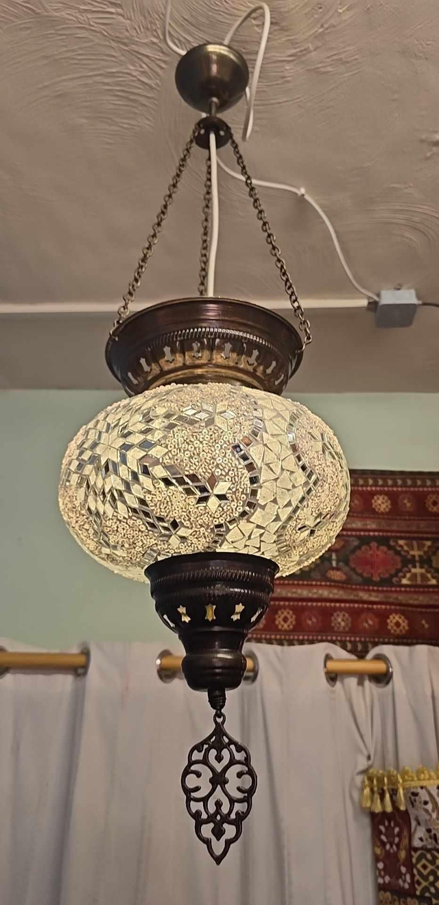 White/Silver Mosaic Lantern