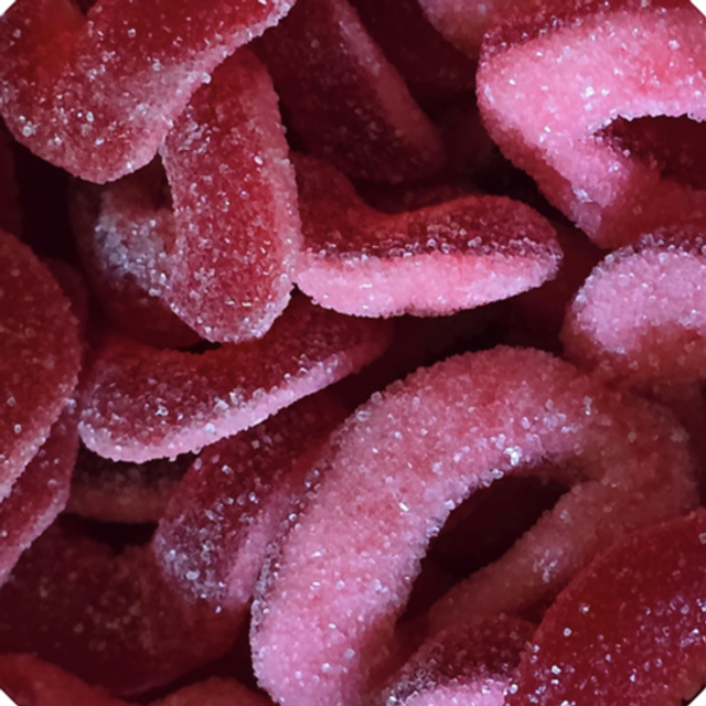 (015) Anneaux fraise sucré - 100 g