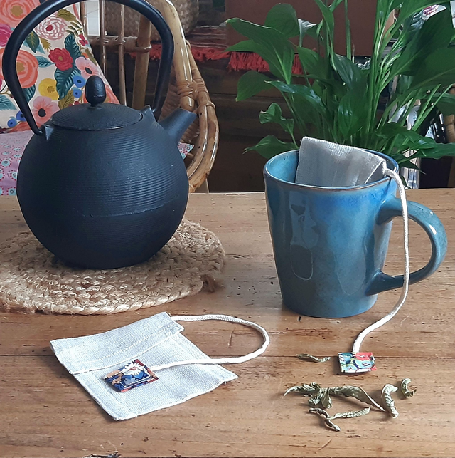 Lot de 2 filtres à thé et infusion en lin bio