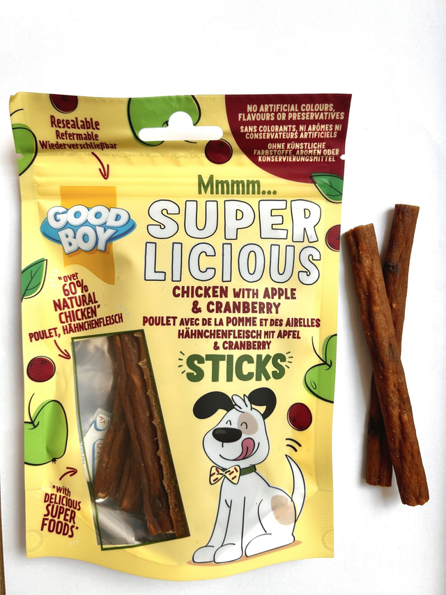 Friandises stick poulet cranberry 100g