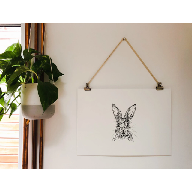B&W A3 print - rabbit