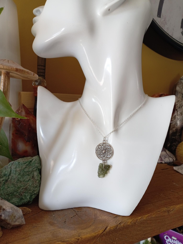 Genuine Moldivite Sterling Silver Necklace