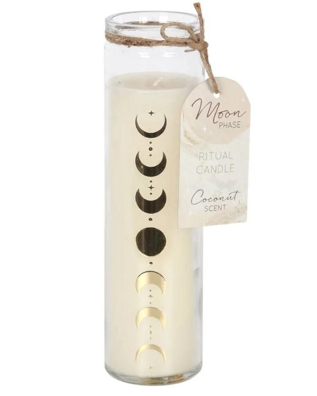 Bougie neuvaine "Phases de la lune '' noix de coco