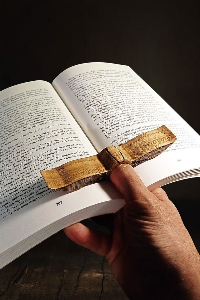 bague de lecture en bois vif d&#039;or sur le thème Harry Potter -  par l&#039;Artelier de julien