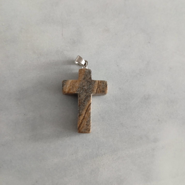 Heren hanger "kruis" Landschap Jaspis (2.037)