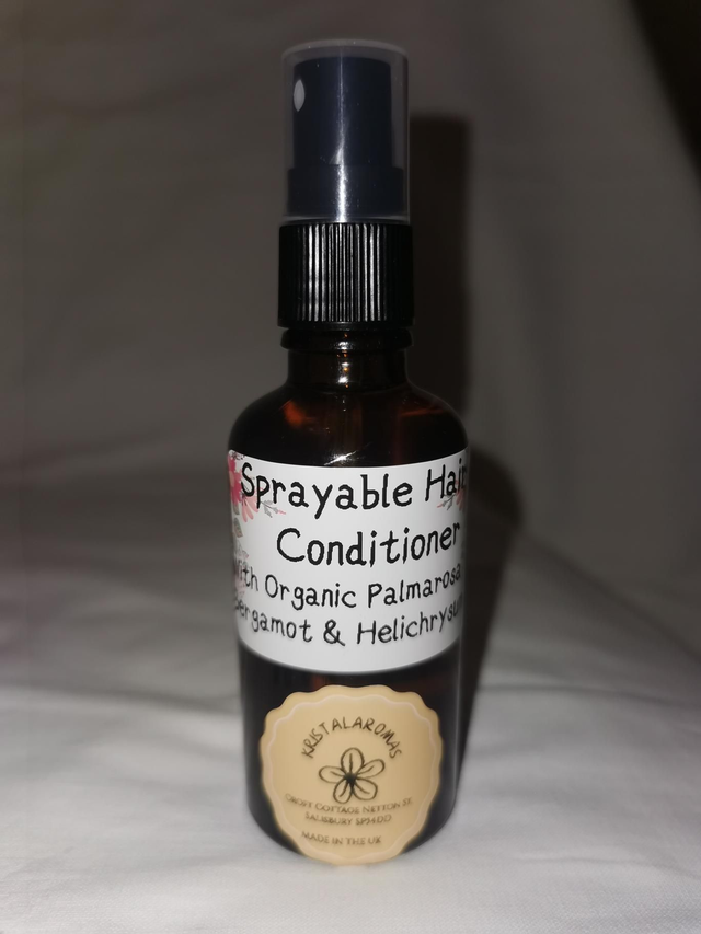  Hair Conditioner (sprayable) with Organic Palmarosa, Helichrysum&amp; Bergamot.        50ml