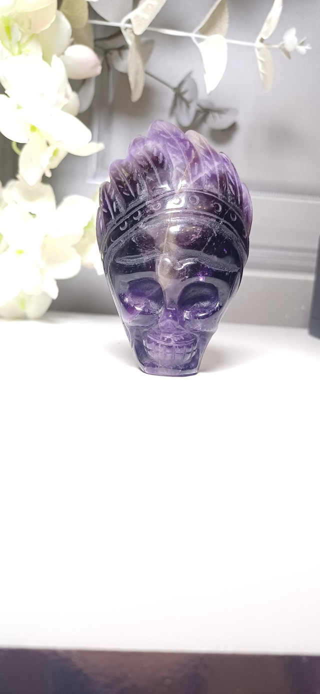 Amethyst Native American Skull