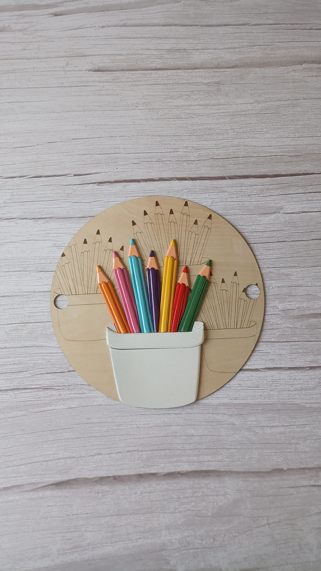 Décor POT de CRAYONS V2 - pour Message CréActif Personnalisé