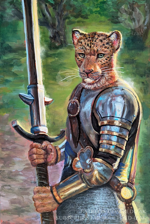 Framed acrylic painting "Vigilant"