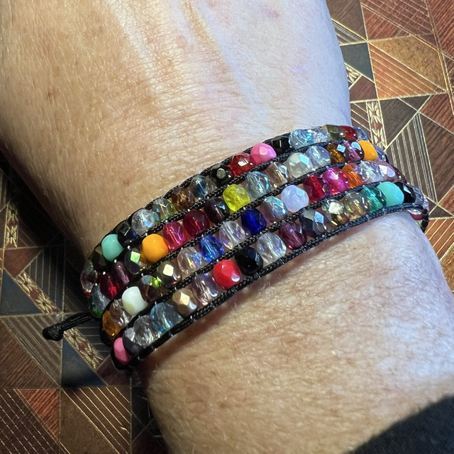 Bracelet manchette Patchwork 4 Rangs 