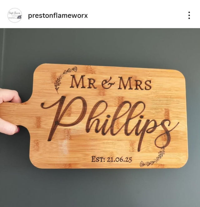 Wedding gift chopping board 