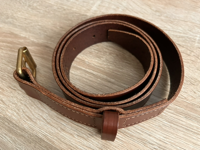 Ceinture en cuir de bœuf/taureau (taille 105 / largeur 3cm / coloris « Chocolat »)