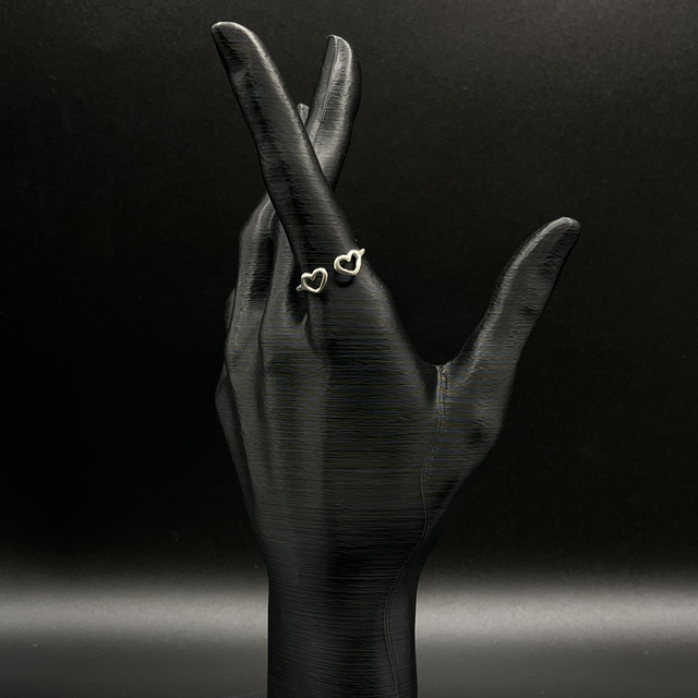 Anel regulável dois corações 