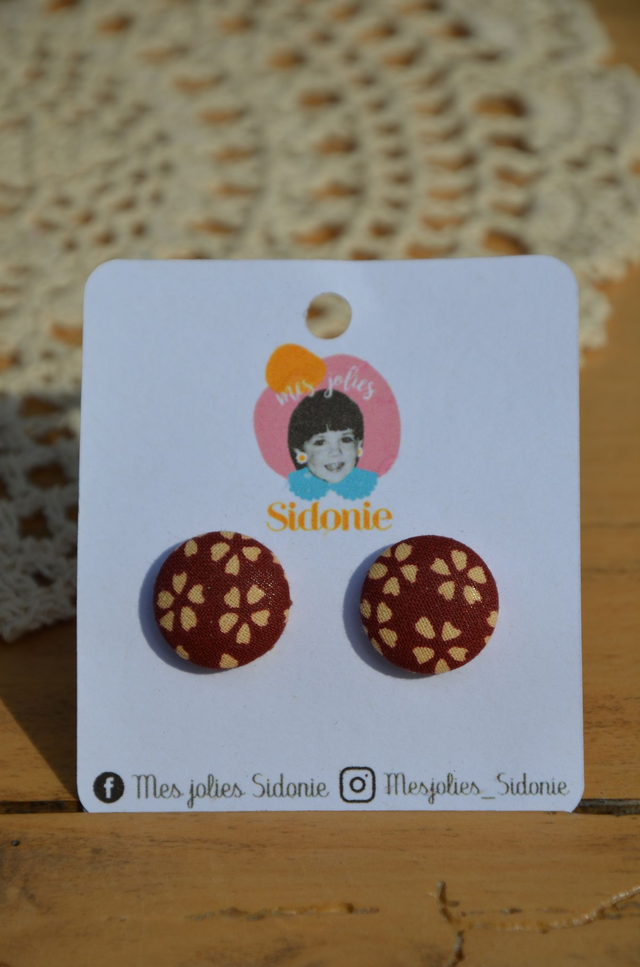 Mini Sidonie bordeaux fleurs beige