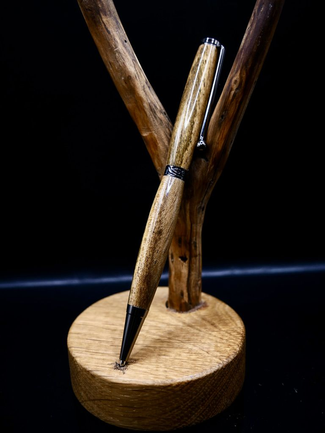 Stylo art deco gris Bocote