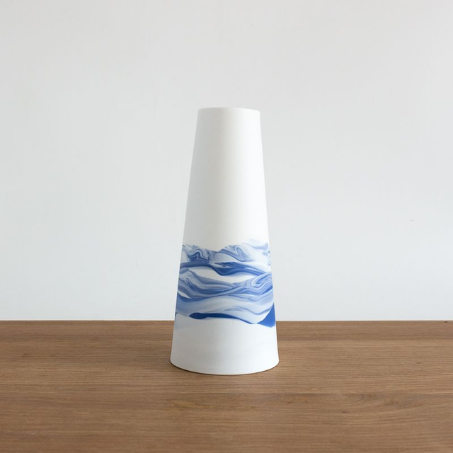 Vase - Grand - Horizons - Bleu et blanc