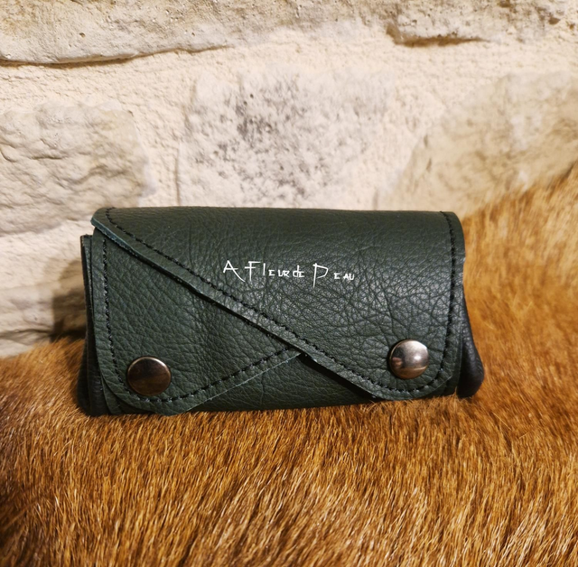 Porte monnaie accordéon en cuir 