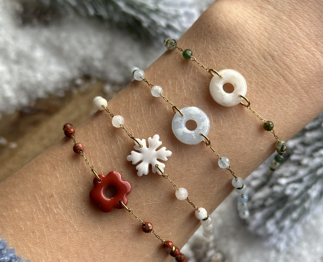 Chaîne perlée (chaîne argentée)