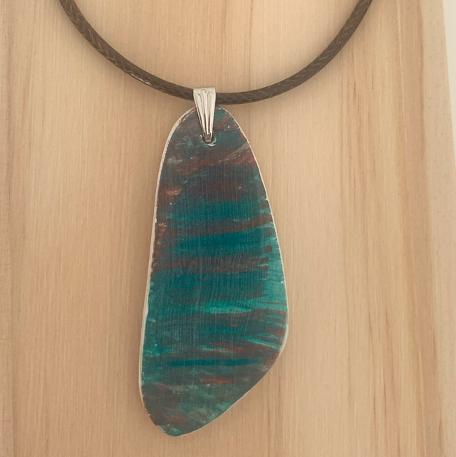Hand Painted Air Dry Clay Pendant