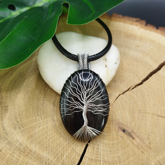 Pendentif Arbre de vie Tourmaline