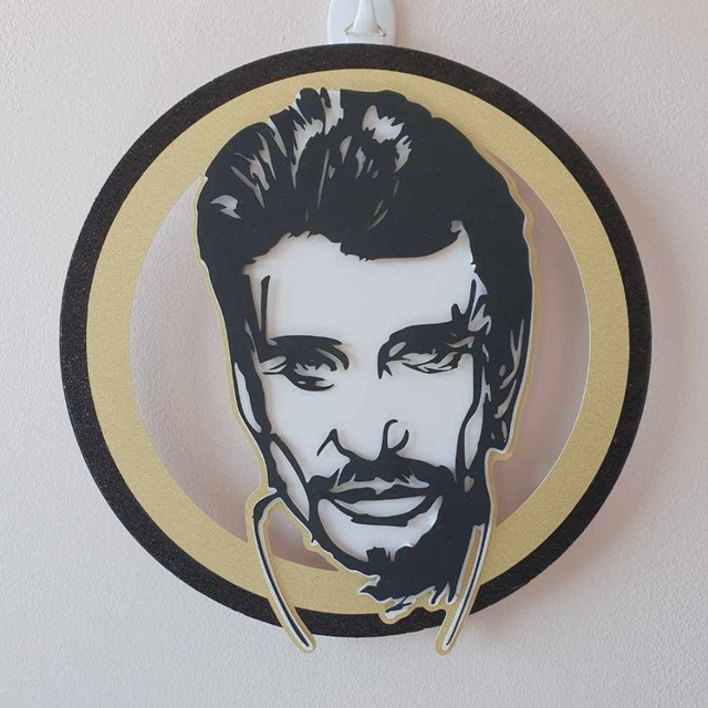 Couronne décorative murale Johnny Hallyday