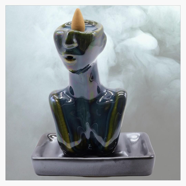 "Visage design" - Porte-encens Backflow 16 cm