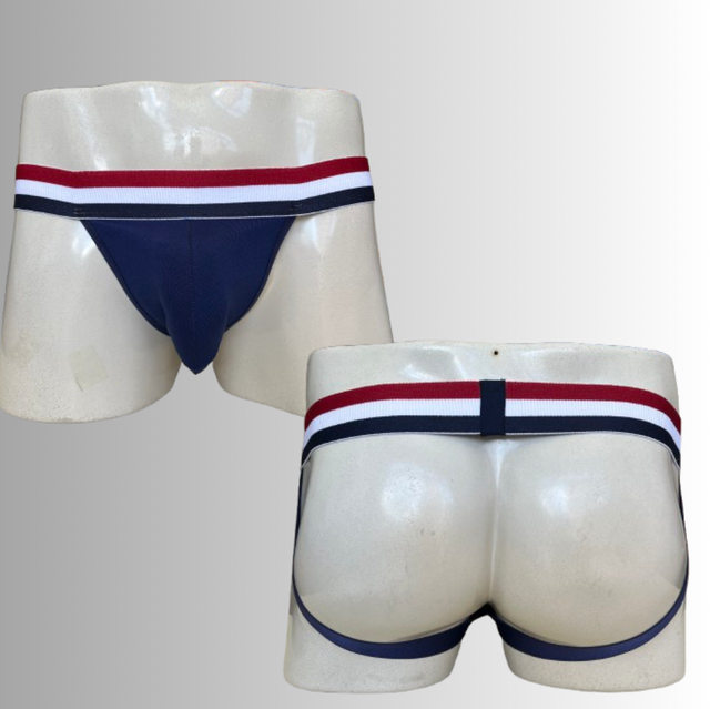 Jockstrap azul com listras