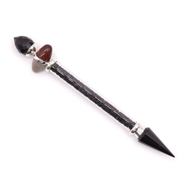 LingW-04 Baguette Shiva Lingam et Tourmaline noire 