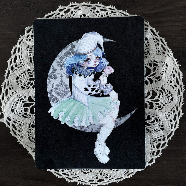 Postcard ~ Pierrot doll