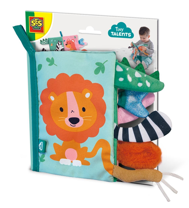 SES Tiny Talents Sensory soft dierenstaarten boek