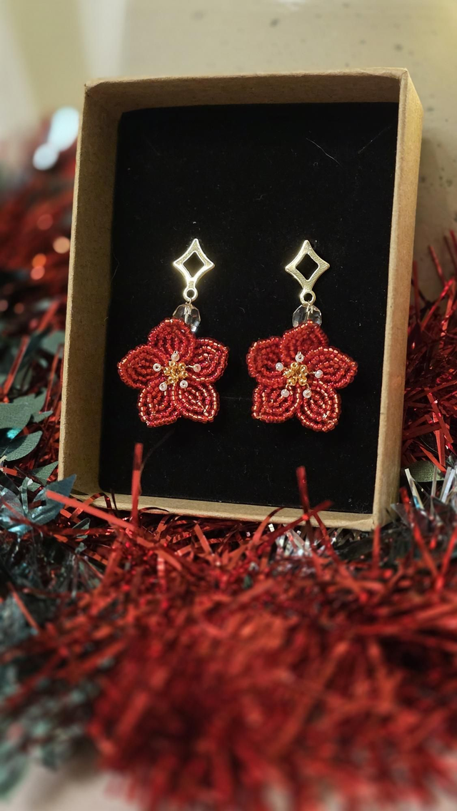 Boucles d'oreilles fleuries - Christmas Wish