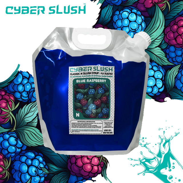 CyberSlush Blue Raspberry Syrup - Natural Flavour / Natural Sweetness - 5L