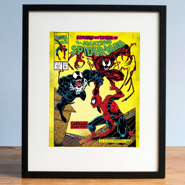 Spider-man, venom and carnage poster, print comic style