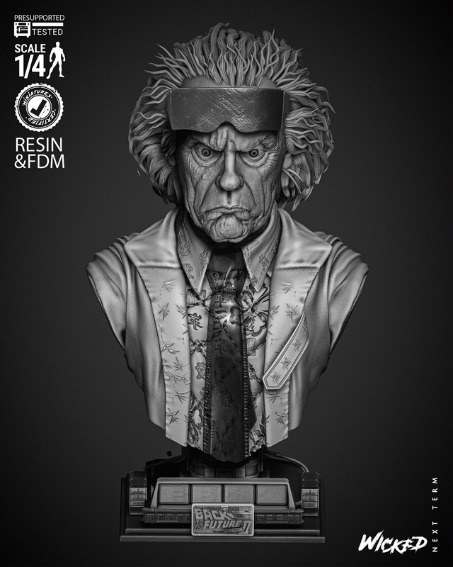 Buste portrait DR EMMETT BROWN Retour vers le futur II série movie