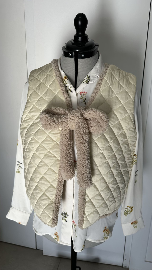 Doudoune sans manches réversible jaune vanille