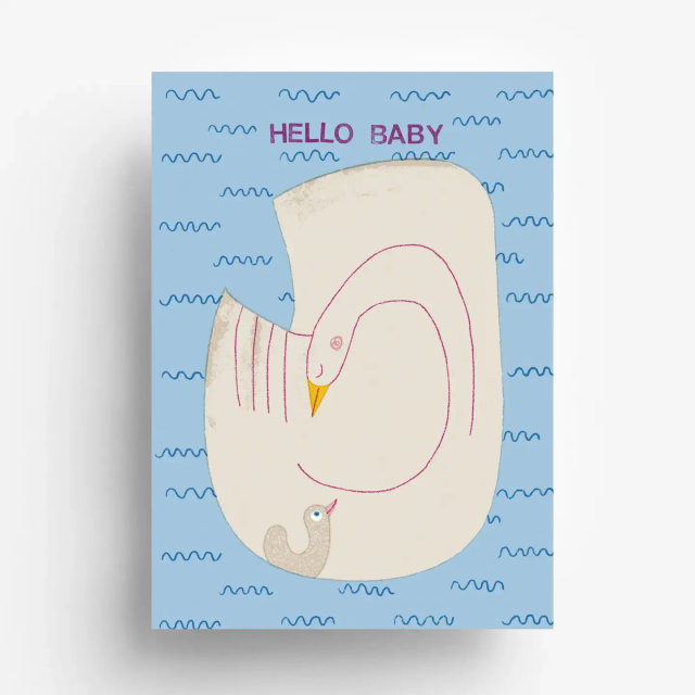    Swan Baby Ansichtkaart DIN A6