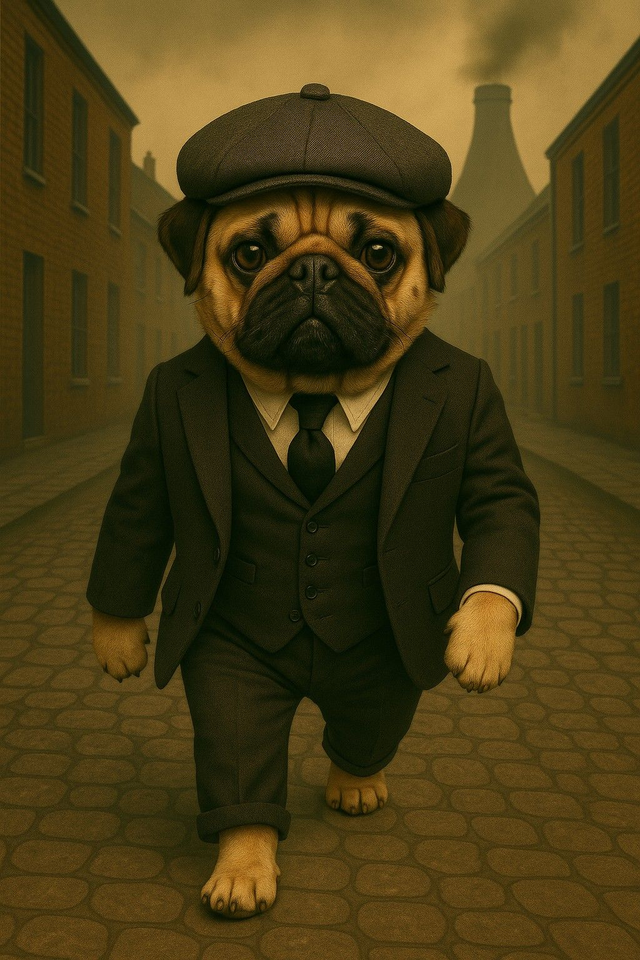 Pug Framed Canvas Peaky Pooch