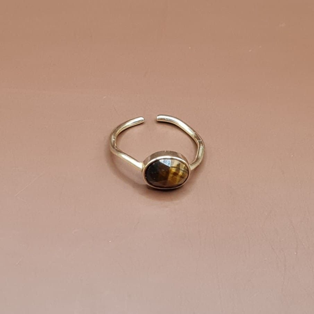 Bague ajustable Oeil de tigre 56