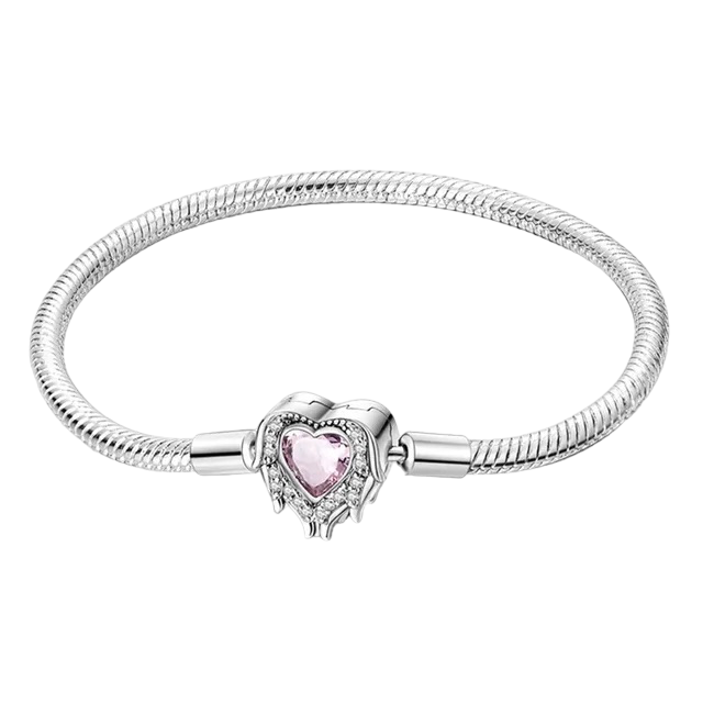 Brazalete Flexible Charms Corazon Rosa